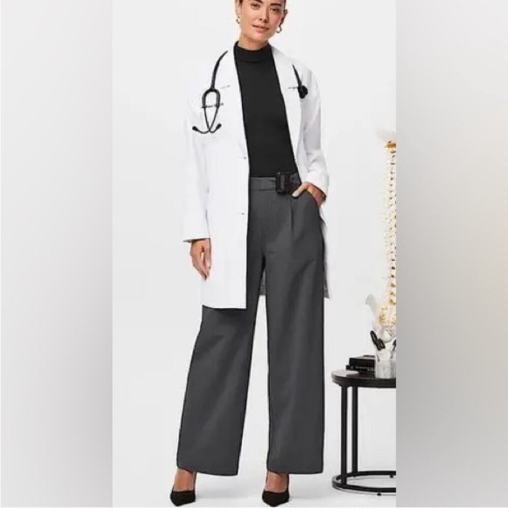 NWT FIGSPRO High Waisted Wide Leg Scrub Trouser Gray Size XXS/Tall